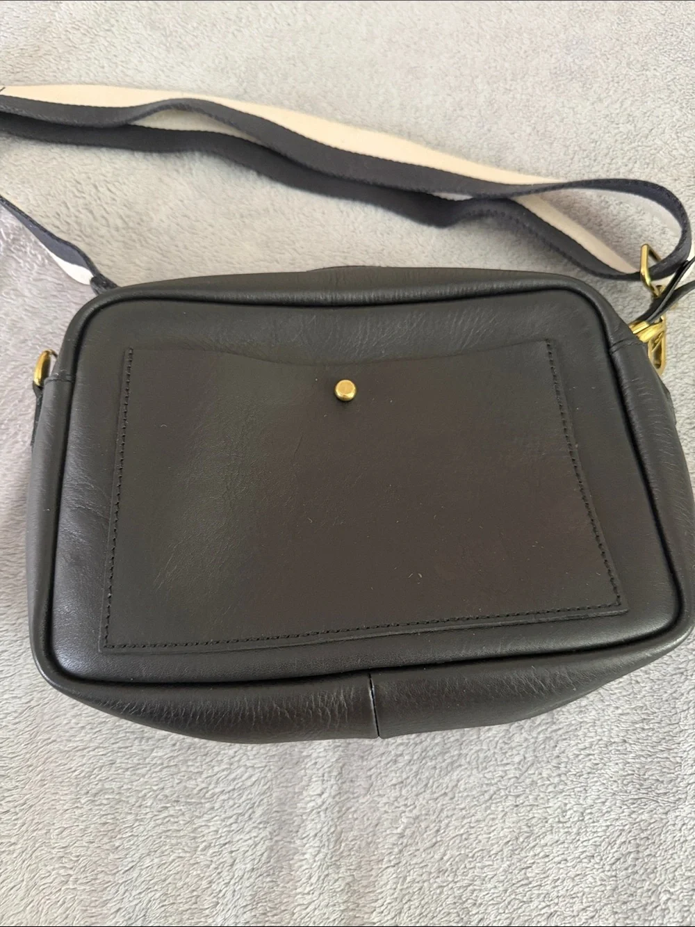 Madewell Black Leather Messenger Bag s/m size